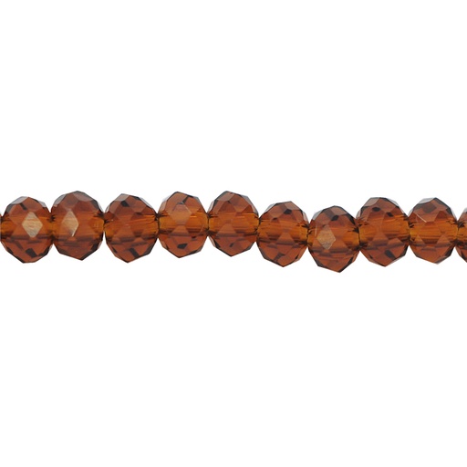 [02753] Murano rondela facetada 3mm smoked topaz 17 x 110unds