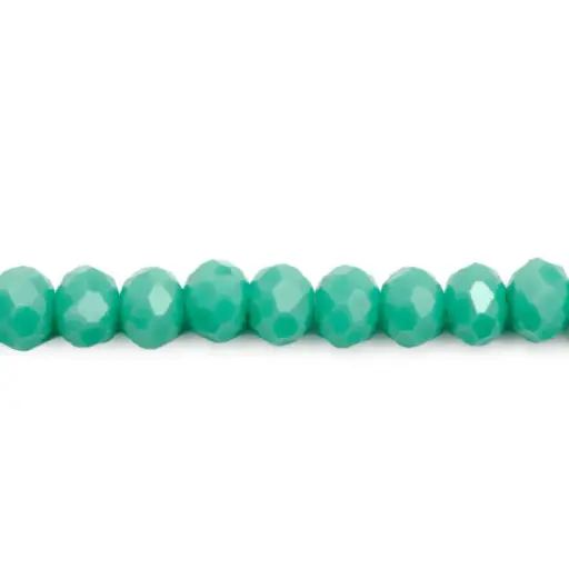 [10616] Murano rondela facetada 3mm verde turquesa 58 x aprox 121unds
