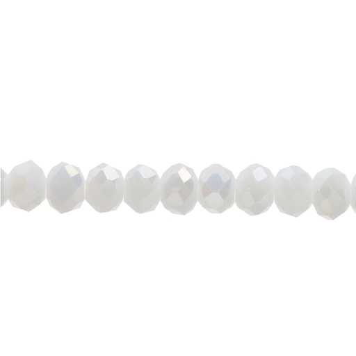 [12185] Murano rondela facetada 3mm blanco  x 110unds