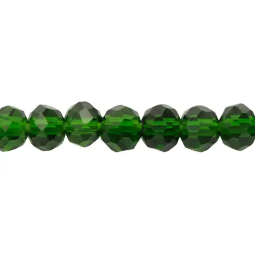 [11929] Murano rondela facetada 4mm verde pino 12 x 110unds