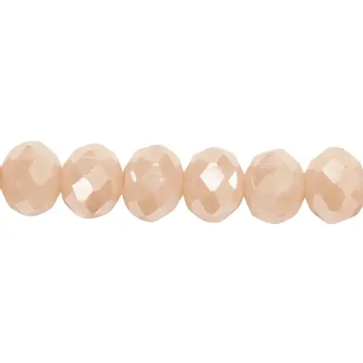 [12870] Murano rondela facetada 6mm crema mat 86AB x 95und