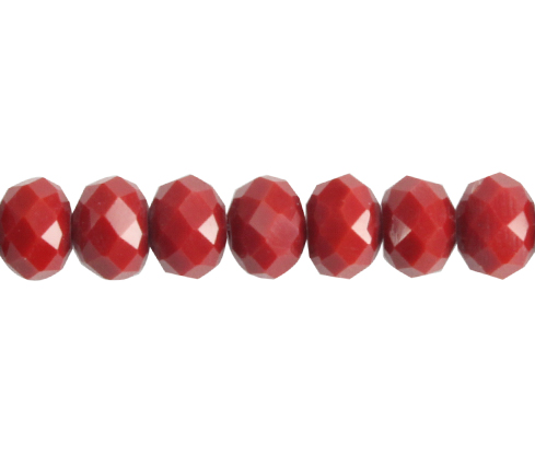 [02329] Murano rondela facetada 6mm dark coral 85 x 82unds