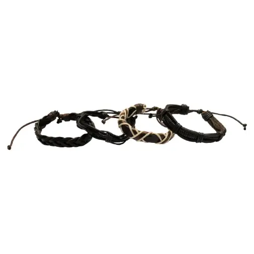 Combo brazalete cuero hombre (E9,F10,G11,D6) x 4 diseños