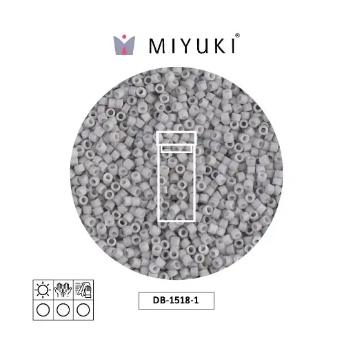 [13033] Miyuki delica 11/0 DB1518-1 matte opaque light smoke x 3g