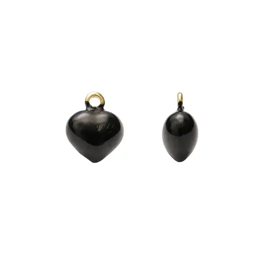 [7135] Dije esmaltado negro corazon 12mm W09919A10Y x und