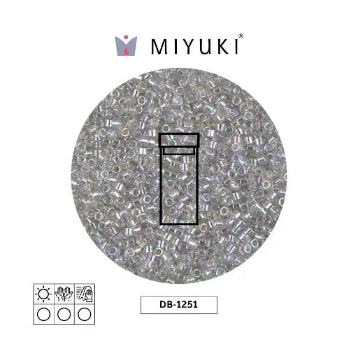 [19808] Miyuki delica 11/0 DB1251 transparent grey mist AB x 3g