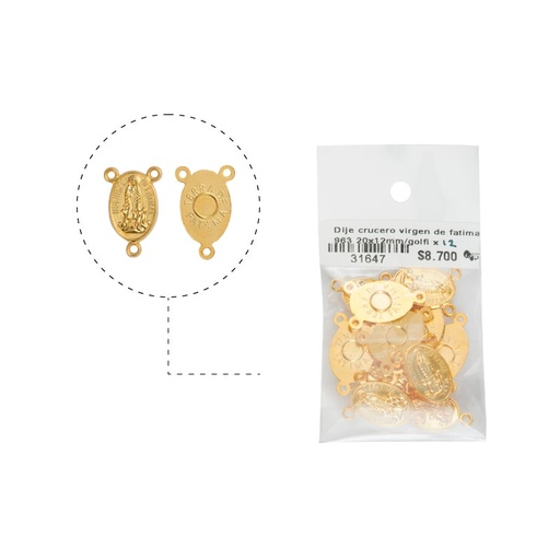 [31647] Crucero virgen fatima 963 20x12mm/golfi x 12u