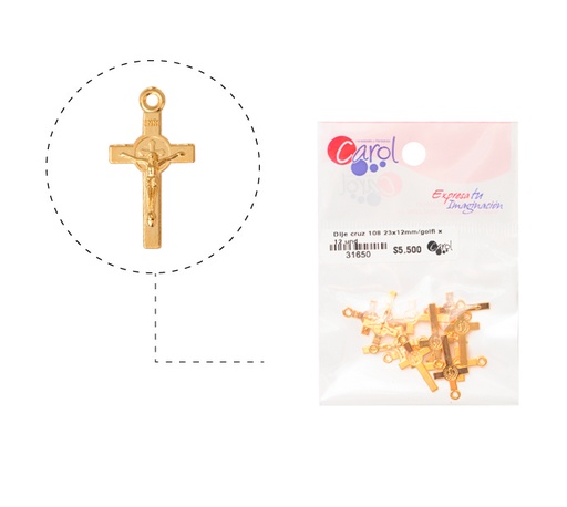 [31650] Cruz cristo san benito 108 23x12mm/golfi x 12 und