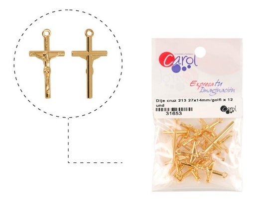 [31653] Cruz cristo 213 27x14mm/golfi x 12 und
