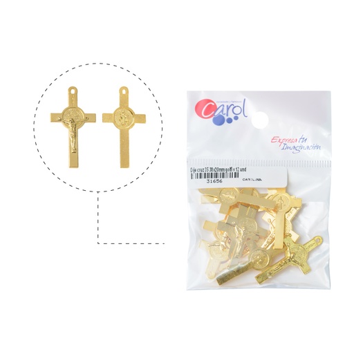 [31656] Cruz cristo san benito 35 38x20mm/golfi x 12 und