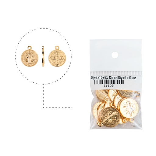 [31670] Medalla san benito 15mm 432/golfi x 12 und