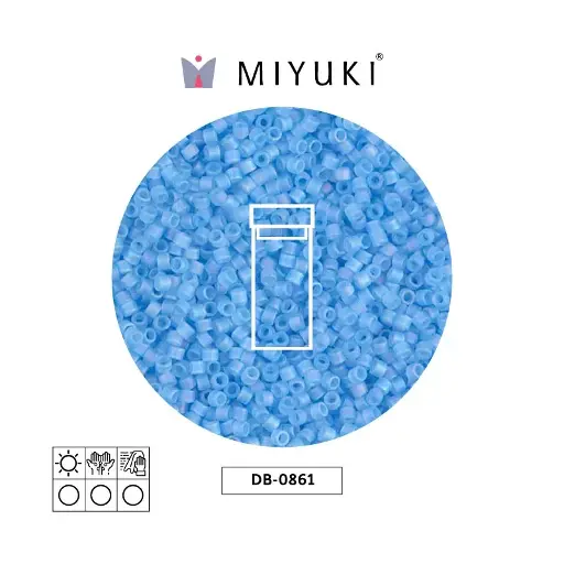 [00223] Miyuki delica 11/0 DB0861 mate transparente azul AB x 3g
