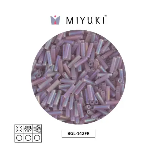 [17195] Miyuki bugle 6mm BGL0142FR mate transparente ahumado morado AB x 250G