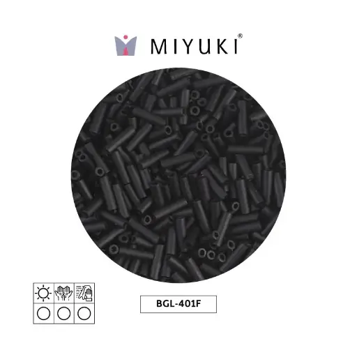 Miyuki bugle 6mm BGL0401F mate negro x 250G