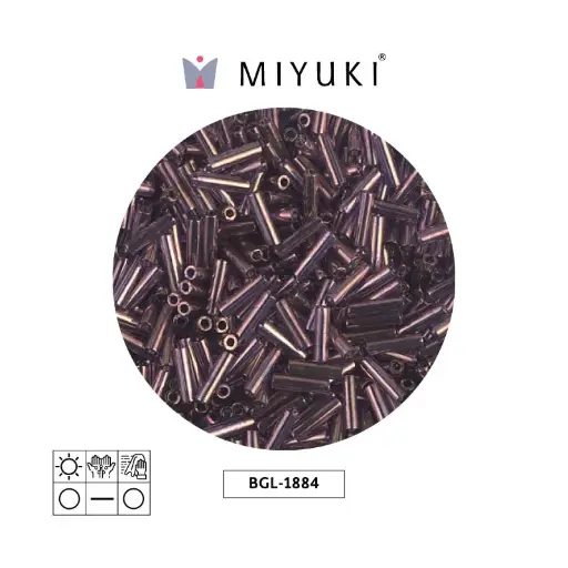 Miyuki bugle 6mm BGL1884 morado dorado brillo x 250G