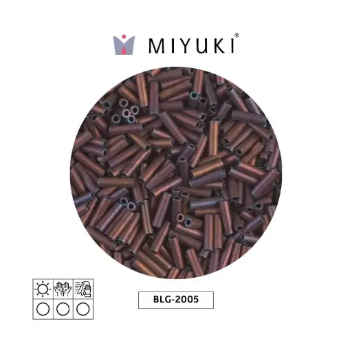 [13703] Miyuki bugle 6mm BGL2005 mate metalizado oscuro rojo AB x 250G