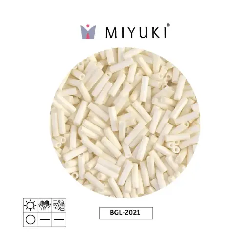 [13518] Miyuki bugle 6mm BGL2021 mate opaco crema x 250G