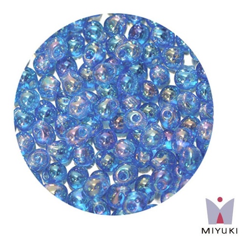 Miyuki drop beads 3.4mm DP0261 transparente azul AB x 500g