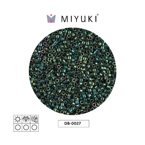 [16183] Miyuki delica 11/0 DB0027 metalizado azul verdoso AB x 50g