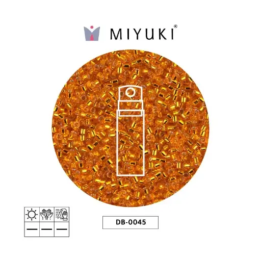 [02809] Miyuki delica 11/0 DB0045 plateado forrado naranja x 10g