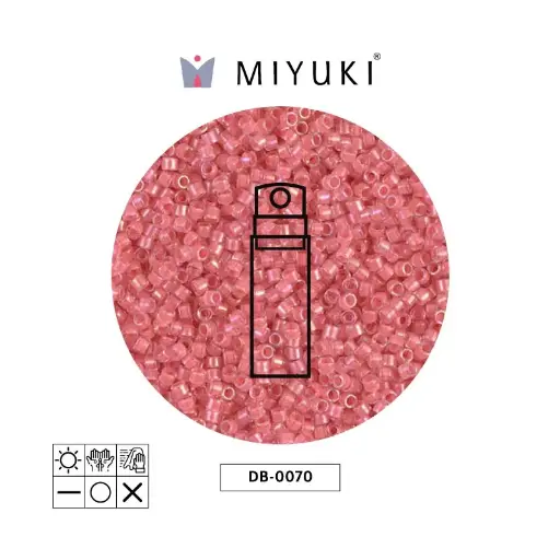 Miyuki delica 11/0 DB0070 coral forrado rystal lusterr x 10g