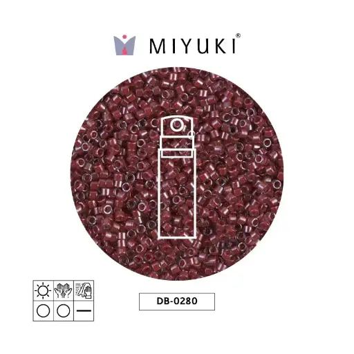 [07132] Miyuki delica 11/0 DB0280 rojo forrado cristal lusterr x 10g