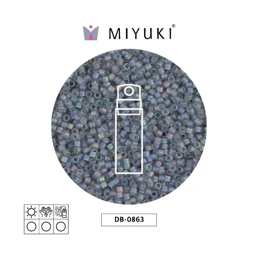 [28468] Miyuki delica 11/0 DB0863 matte tran grey AB x 10g