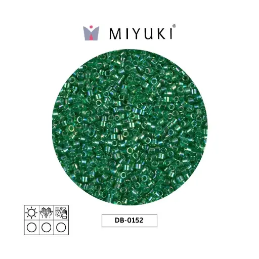 [16755] Miyuki delica 11/0 DB0152 transparente verde AB x 50g
