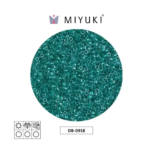 [27060] Miyuki delica 11/0 DB0918 sparkling oscuro azul verde forrado cristal x 50g