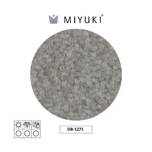 [22141] Miyuki delica 11/0 DB1271 mate transparente gris niebla x 50g