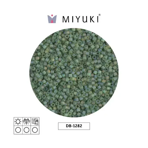 [22135] Miyuki delica 11/0 DB1282 mate transparente verde AB x 50g