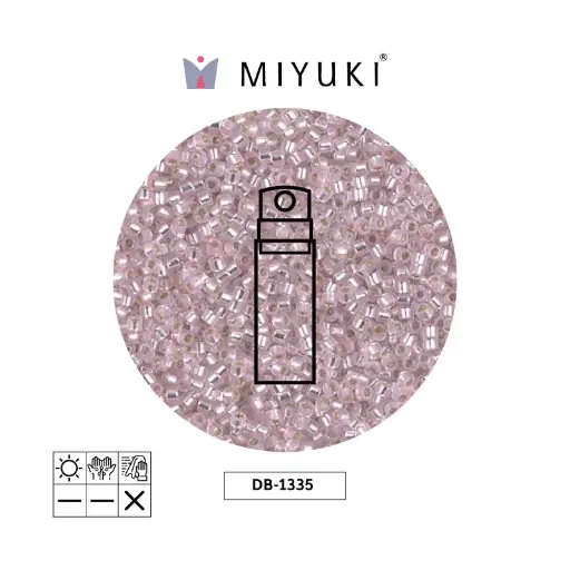 [07077] Miyuki delica 11/0 DB1335 plateado forrado rosado x 10g