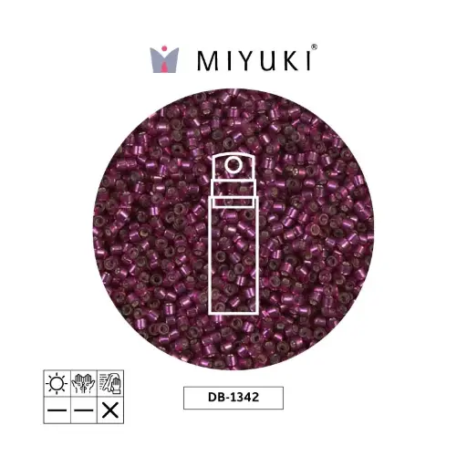 [22255] Miyuki delica 11/0 DB1342 plateado forrado rasperry x 10g