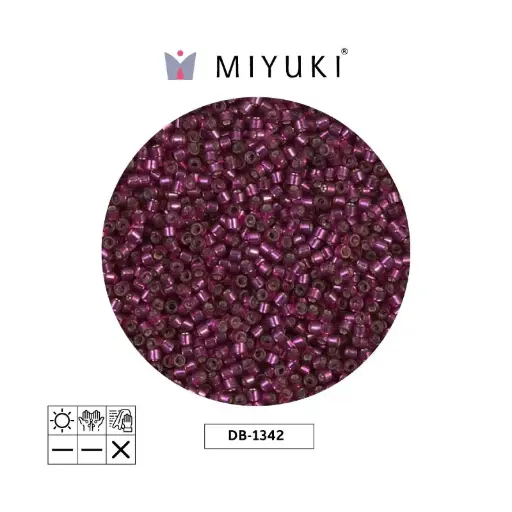 [17221] Miyuki delica 11/0 DB1342 plateado forrado rasperry x 50g
