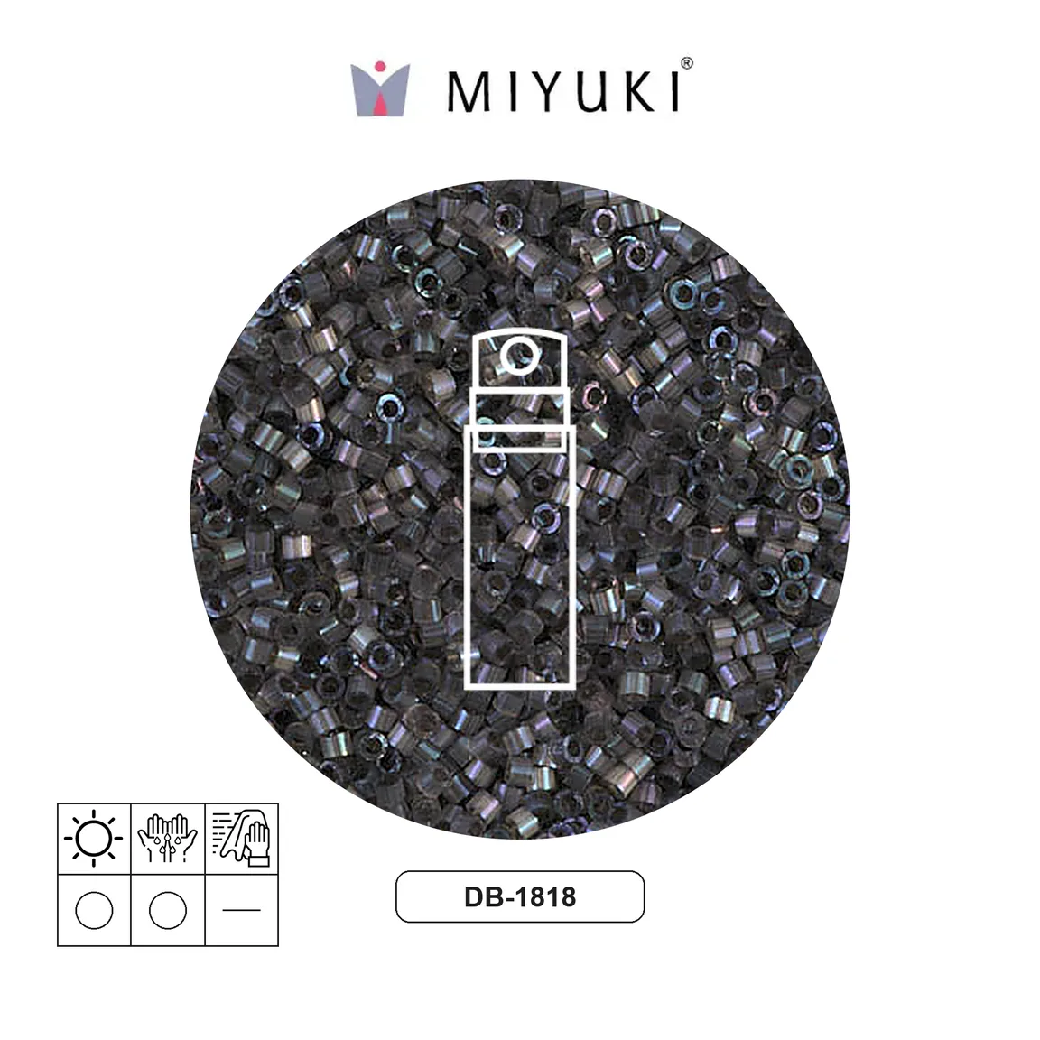 [18363] Miyuki delica 11/0 DB1818 oscuro gris satinado x 10g