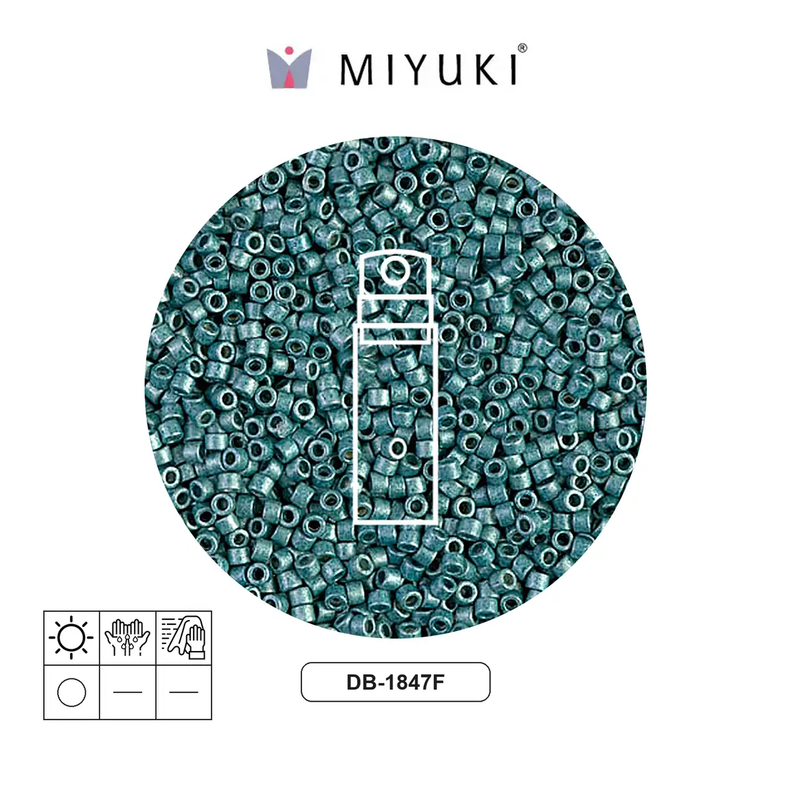 [30600] Miyuki delica 11/0 DB1847F galvanizado azul denim x 10g