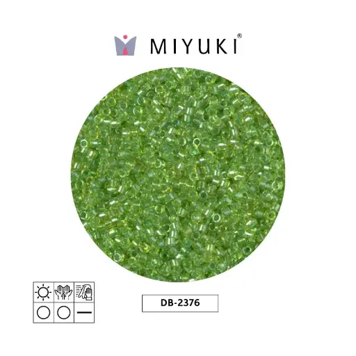 [13394] Miyuki delica 11/0 DB2376 color forrado verde chartreuse x 50g
