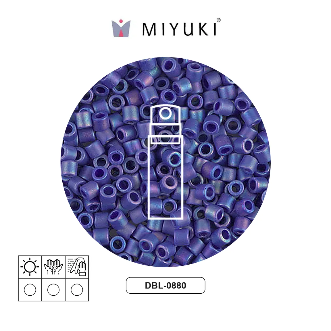 [22136] Miyuki delica 8/0 DBL0880 mate opaco azul AB x 10gr