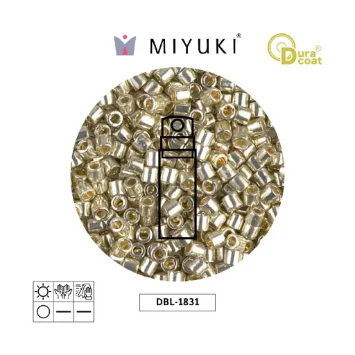 [08852] Miyuki delica 8/0 DBL1831 galvanizado plateado Duracoat x 10g