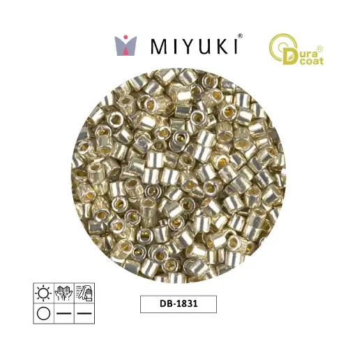 [29163] Miyuki delica 8/0 DBL1831 galvanizado plateado Duracoat x 50g