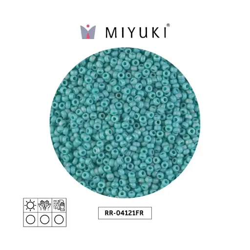 [24606] Mostacilla Miyuki rocalla 11/0 RR0412FR mate opaco azul turquesa verde AB x 250g