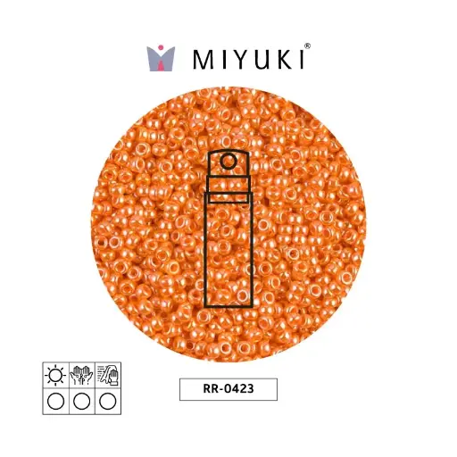 [32097] Mostacilla Miyuki rocalla 11/0 RR0423 opaco claro naranja brillo x 10g