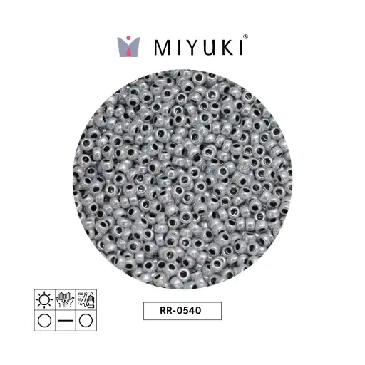 [01409] Mostacilla Miyuki rocalla 11/0 RR0540 forrado gris mist brillo x 250g