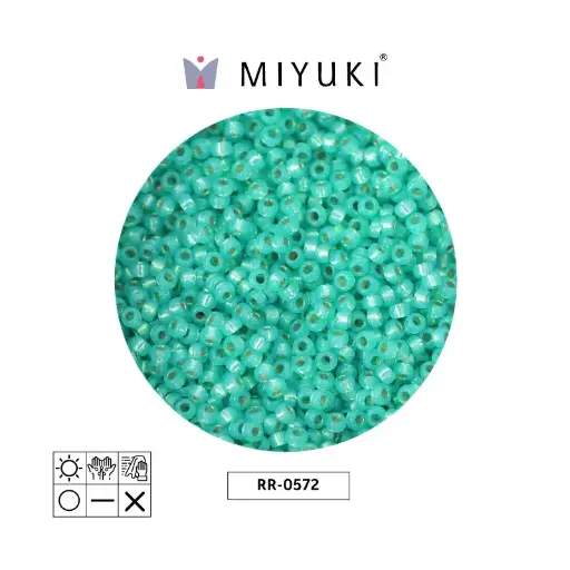 [01494] Mostacilla Miyuki rocalla 11/0 RR0572 azul verde plateado forrado alabaster x 250g