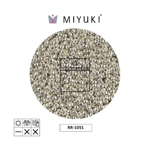 [12667] Mostacilla Miyuki rocalla 11/0 RR1051 galvanizado plateado x 25g