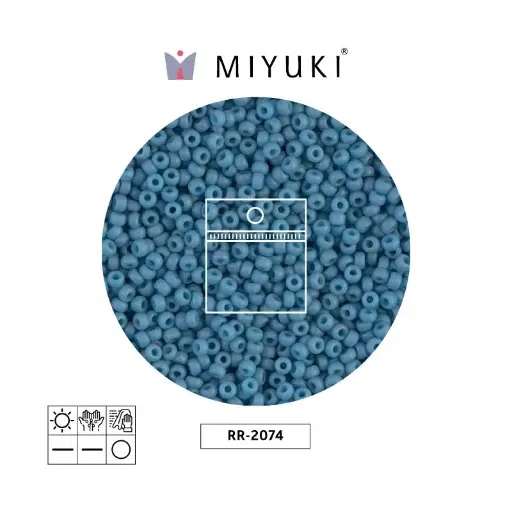 [13714] Mostacilla Miyuki rocalla 11/0 RR2074 matthe gris azul x 25g