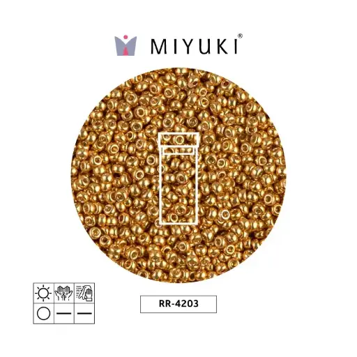 [30768] Mostacilla Miyuki rocalla 11/0 RR4203 galvanizado amarillo dorado x 10g