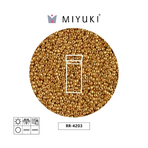 [01254] Mostacilla Miyuki rocalla 15/0 RR4203 galvanizado amarillo dorado x 10gr