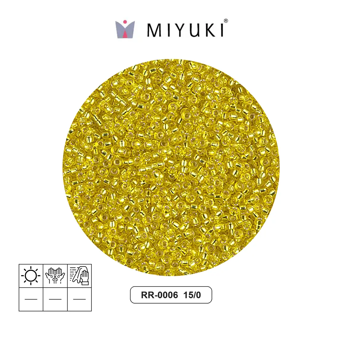 [03103] Mostacilla Miyuki rocalla 15/0 RR0006 plateado forrado amarillo x 250g