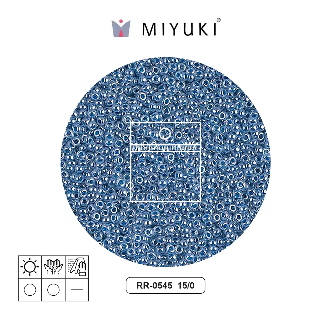 [25656] Mostacilla Miyuki rocalla 15/0 RR0545 oscuro cielo azul Ceylon perlado x 10g